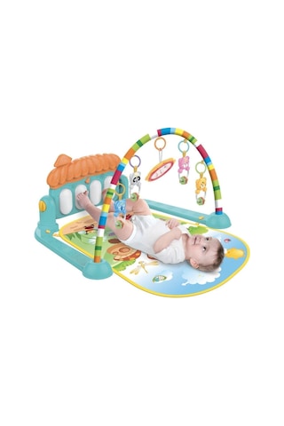 Babycim Sevimli Piyanolu Sesli Işıklı Aynalı Oyun Halısı Yer Minderi 5 in 1 Yenilenen Tasarım