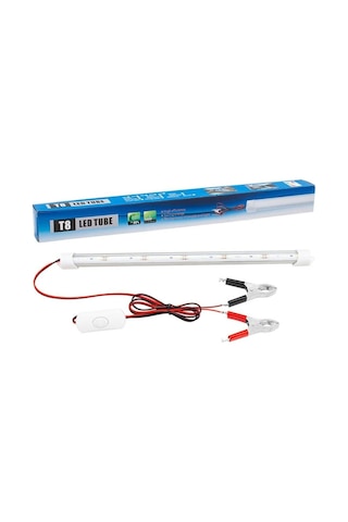 12v Floresan Tavan Lambası 18 Ledli Beyaz Maşalı Anahtarlı 30 Cm