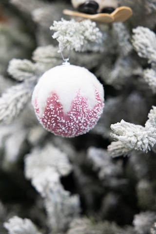 Yılbaşı Süsü 3'lü Tüylü Top Pembe 8 Cm