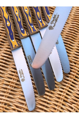 Steak Et Bıçak Seti Sarı - Lacivert