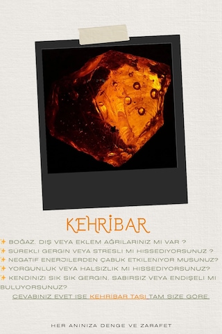 Kehribar Kolye Doğaltaş Çocuk 34cm Turuncu Amber