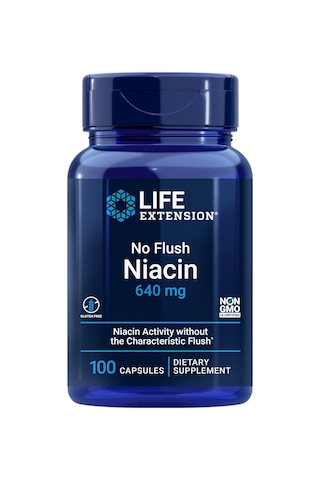 Life Extension No Flush Niacin İnositol B3 Heart Health Cholesterol Energy Support 640 Mg 100 Caps