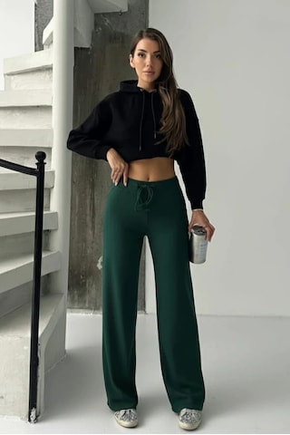 Fit Comfort Bej Salaş Pantolon Petrol Yeşili A6011 Yeşil