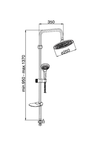 Gpd Sürgülü Duş Seti 5 Fonksiyonlu El Duşu 250 Duş Başlığı Dst Diğer