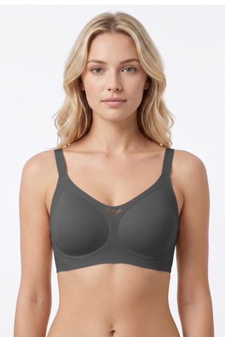 Cottonhill Seamless Bra - Ease Siyah Lazer Kesim Balensiz Dekolteli Dikişsiz Kadın Sütyen