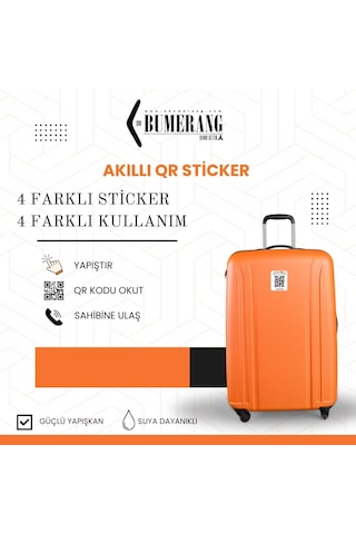Ebumerang E-bumerang Akıllı Qr Kodlu Valiz Ve Bagaj Etiketi 4'lü Paket Beyaz - Siyah