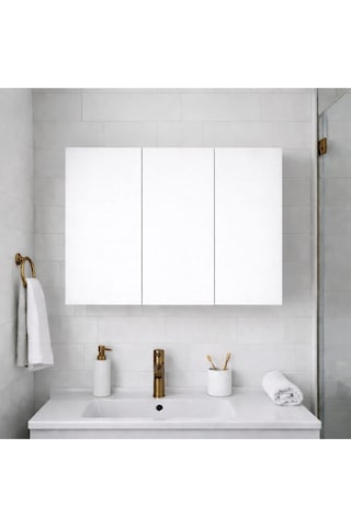 Üç Kapaklı Banyo Dolabı Beyaz