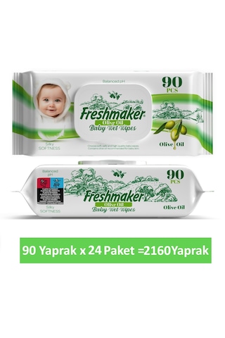 Freshmaker Islak Havlu Zeytinyağlı Sensitive Kapaklı 2160 Yaprak 24'lü Set