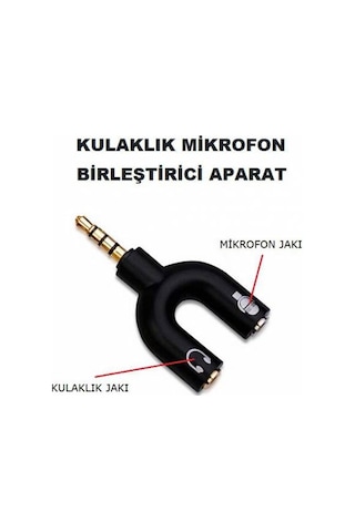 Aux to 2 Aux 3.5mm M/2F Adaptör (Kulaklık/Mikrofon) KULAKLIK VE M