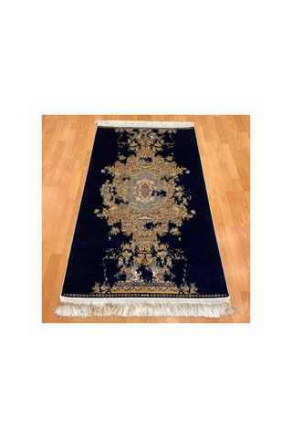 Klasik İran Tarzı 120 X 180 Cm İpek Halı Mavi