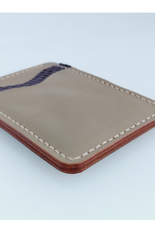 Luna Luster El Yapımı Hakiki Deri Kartlık Yılan Desenli Slim Cüzdan & Kartlık Drc97 Açık Kahverengi