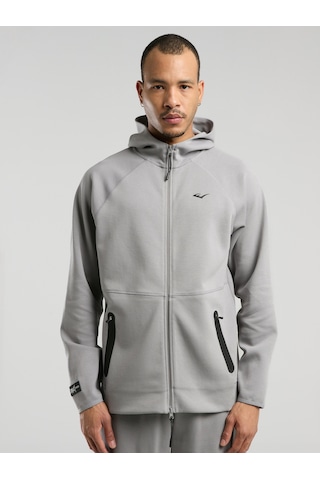 Everlast Champions Collection Gri Erkek Yüksek Yaka Full Zip Kapüşonlu Sweatshirt Gri