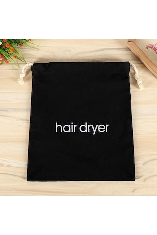 Pazly Suntek Siyah Siyah Saklama Saç Makinesi Kurutma Çantası Bağcıklı Kp Siyah