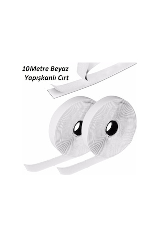 5 Metre Arkası Yapışkanlı Beyaz Cırt Cırtlı Bant - 2Cm Cırt Cırt (548174953)