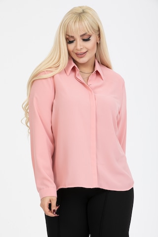 Pera Moda Jessica Büyük Beden Gömlek Pudra