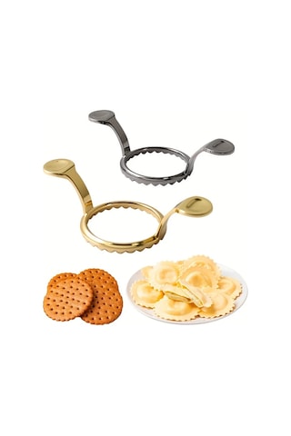 Honeybeeshop 1 Adet Gümüş Çörek Oturuş Kalıbı, Çinko Alaşım Yuvarlak Mantı Ve Dantel Kenar Makinesi