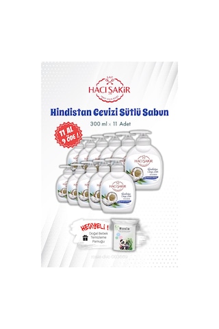 11 Al 9 Öde 300 Ml Hacı Şakir Hindistan Cevizi Sütlü Sıvı El Sabunu Ve Rosıe