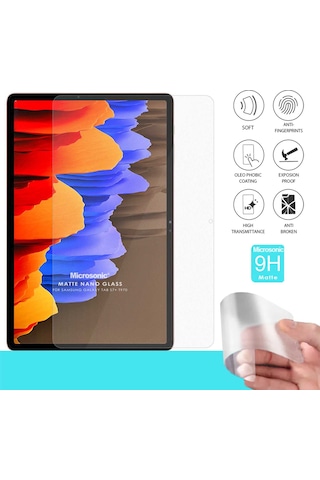 Microsonic Samsung Uyumlu Galaxy Tab S7 Plus T970 Matte Nano Glass Cam Ekran Koruyucu