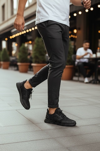 Enoch Erkek Lastikli Günlük Spor Ayakkabı Kapitone Desenli Sneaker Ofis Ve Yürüyüş Modeli Siyah