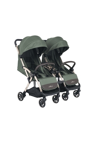 Merkür Bebe Ruby Birleşip Ayrılabilen Kabin Boy İkiz Bebek Arabası - Yeşil