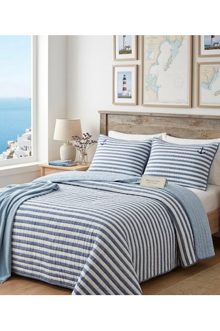 Lovehome 3 Parça Yatak Örtüsü Takımı Lacivert