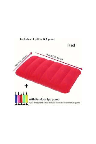 Trendooze 022 Gri 2 Adet Şişme Yastık Seti Manuel Pompa İle Boyun Bel Destek Seyahat Kamp Koltuk Yastığı Gri