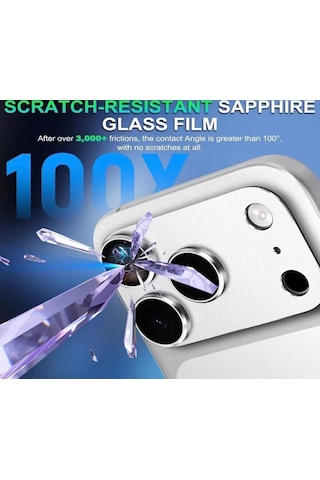 Apple Uyumlu iPhone 17pro Metal Koruyucu Lens Çerçeveli Pürüzsüz Gümüş