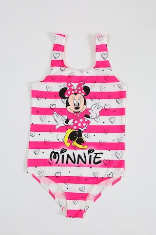 Papiş Şık Kız Çocuk Mayo Minnie Mouse Fuşya Renk Desenli Rahat Hızlı Kuruyan Mayo Deniz Havuz Plaj Mayosu Karışık