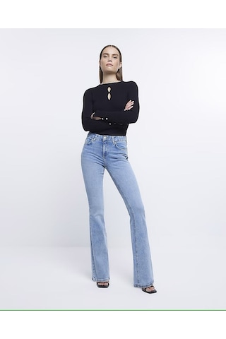 Lavajeans Kadın Yüksekbel Ispanyol Paça Pantolon Buz Kar1122 Buz Mavi
