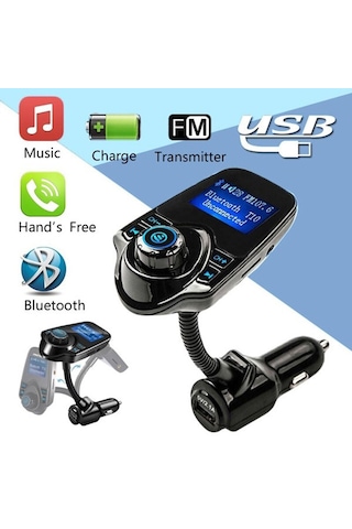 Oddity Yeni Nesil T10 WiFi Bluetooth Araç Kiti | USB Şarj FM Transmitter ve Eller Serbest Konuşma