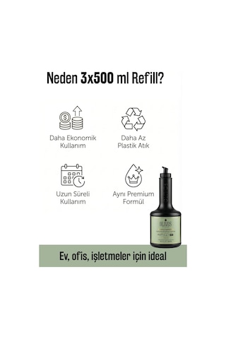 Gaia S Garden Zeytinyağlı Şakayık Kokulu Sıvı Sabun Refill 1500 Ml 3x500 Ml Ekonomik Paket