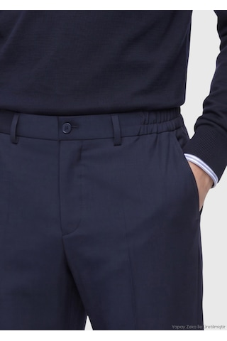 Ramsey Lacivert Kumaş Comfort Fit Klasik %100 Yün Pantolon lacivert navy Blue