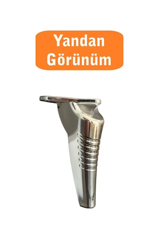 Homdep Kanepe Koltuk Tv Ünitesi Konsol Yükseltme Çizgili Model Plastik Ayak 19 Cm Krom Renk 6 Adet Krom