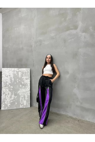 Paradise Urban Zip Track Pant Blok Detaylı Mor