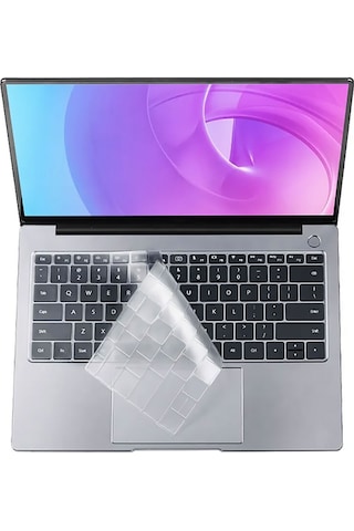 Apple Uyumlu MacBook 16' Touch Bar A2141 Zore Klavye Koruyucu Transparan Buzlu Silikon Ped