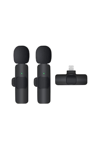 Kablosuz Yaka Mikrofonu Lightning/ 2'li Mini Mikrofon