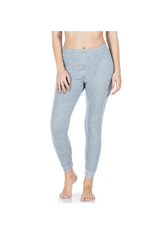 Paçası Dantelli Kadın Tayt 422 Siyah