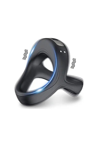 Pembe Tilki Profesyonel Titreşimli Penis Halkası Siyah