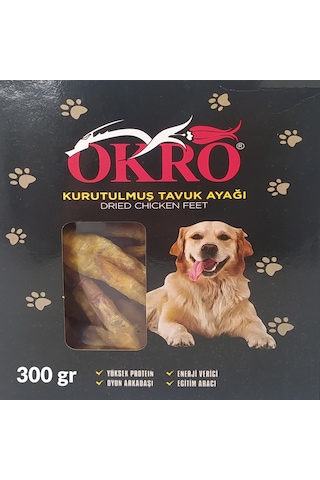 Okro Kurutulmuş Tavuk Ayağı Köpek Ödül Maması 300 G