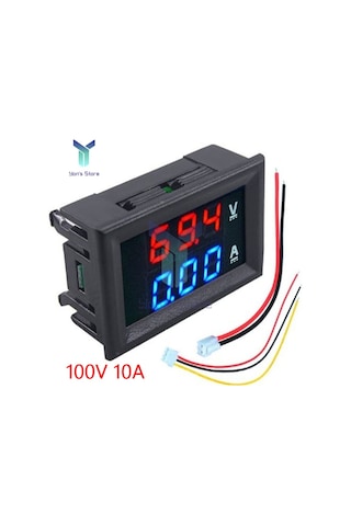 100v 10a Redblue-10a Dijital Voltmetre Ampermetre Dc 0-100v 0-200v 0-10a Led Araba Motosiklet Akım Ölçer Volt Test Cihazı 43843220
