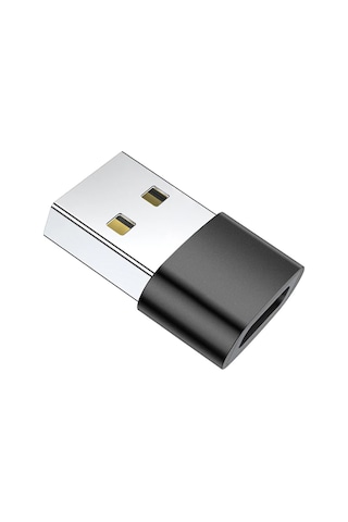 Android Şarj Usb A Erkek To Type C Dişi Çevirici Dönüştürücü Adaptör Siyah