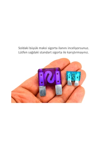 50A Kırmızı Şeffaf Büyük Maksi Bıçak Sigorta 50 Amper
