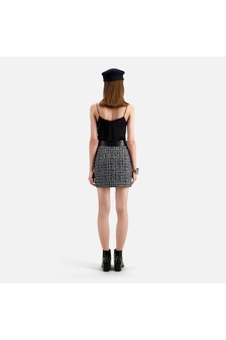 The Kooples Kadın Ekose Siyah Yün Karışımlı Etek