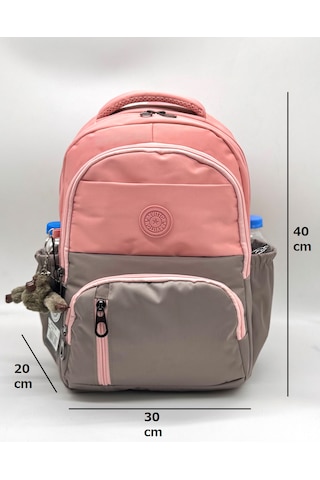 Suya Dayanıklı İlk Okul Çantası 3'lü Seti Unisex Çocuk İlkokul Çantası Ldc-8010 Pudra-vizon Krem