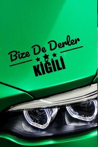 Bingöl Kiğı Şık Araç Tasarımı Bingöl Bize De Derler Kiğili 40x15 Cm Oto Çıkartma 40 CM - Siyah