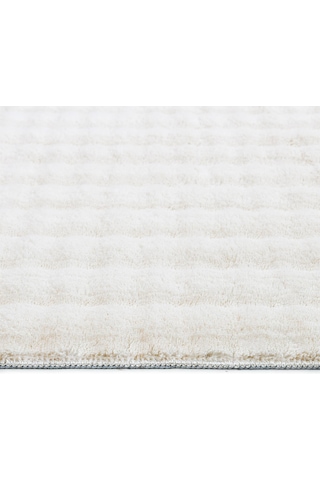 Krem Yumuşak Bubble Kaymaz Özel Taban Peluş Halı Yolluk Yıkanabilir 102