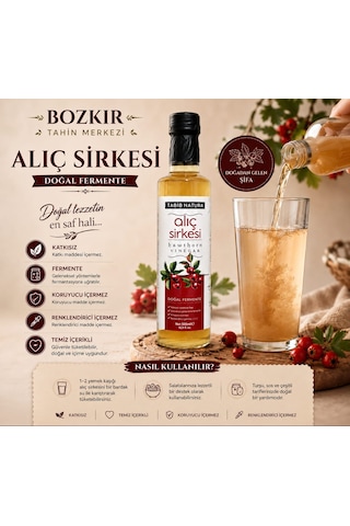 Bozkır Tahin Merkezi Doğal Fermantasyon Alıç Sirkesi 500ml Katkısız&koruyucu İçermez