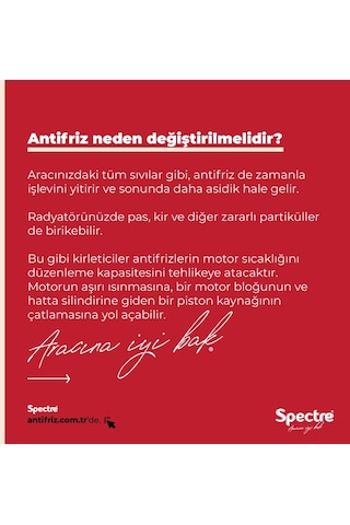 Spectre Hazır Antifriz G12 Yeşil -40 Derece 2 Adet