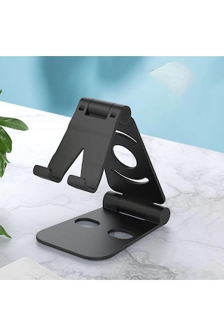 2 Adet Plastik Masaüstü Katlanabilir Telefon Tablet Standı Katlanır Telefon Tutucu Siyah Akrobat Siy