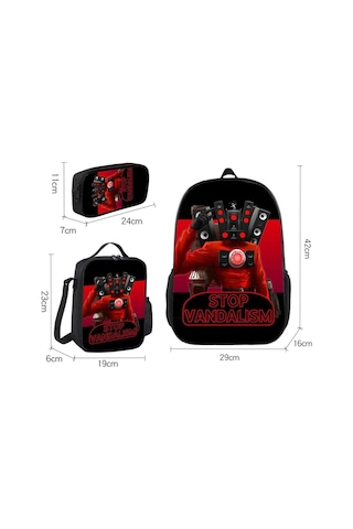 Örümcek Adam Yeni Sırt Çantası Büyük Kapasiteli Öğrenci Kişilik Okul Çantası Üç Parça Seti Stil 34